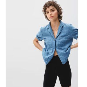 Everlane linen workwear shirt, small, Aegean blue